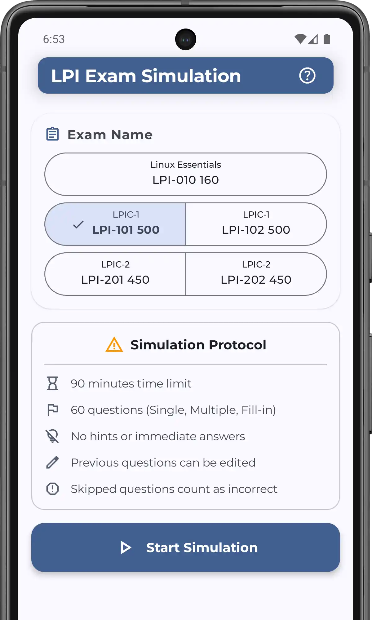 Simulation Mode screenshot